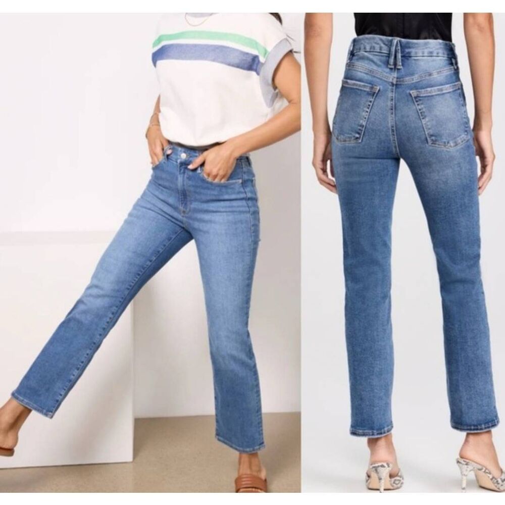Good American Always Fits Good Legs Straight Jeans Indigo 316 Sz 00-4 - Picture 1 of 5
